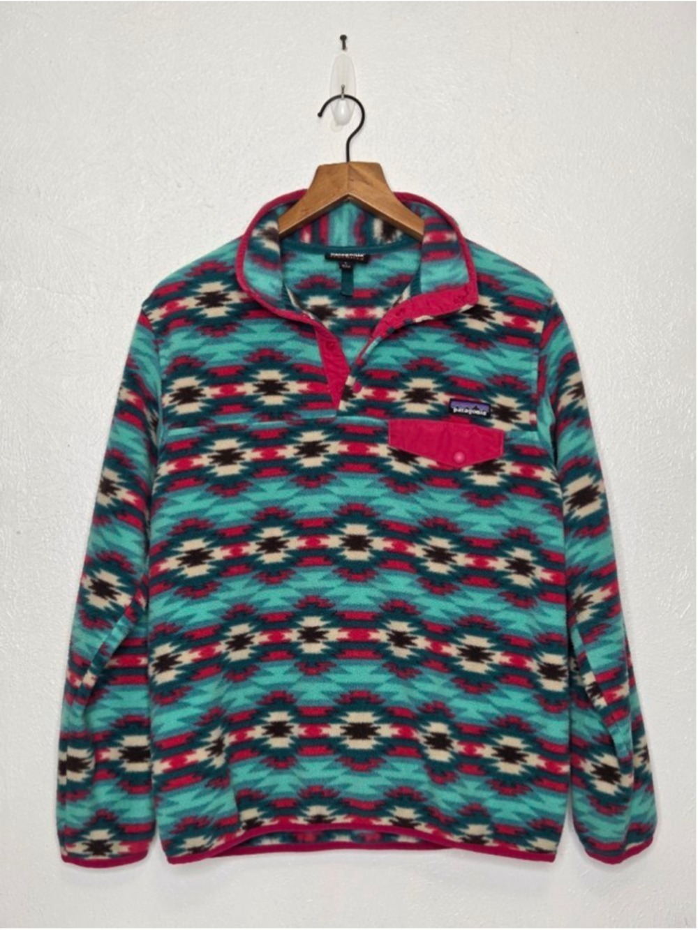 Patagonia Aztec Synchilla Snap-T Pullover
Women's Large Wild Desert Pink Blue